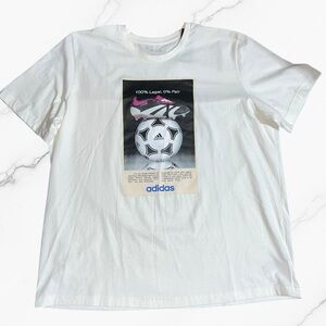 Adidas White Graphic Soccer T-Shirt